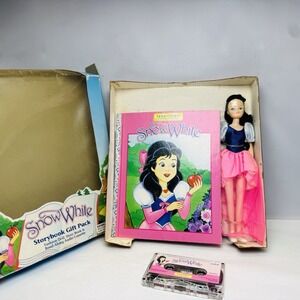 Vintage Snow White Storybook Gift Pack Doll Read-A-Long Audio Cassette Book Set